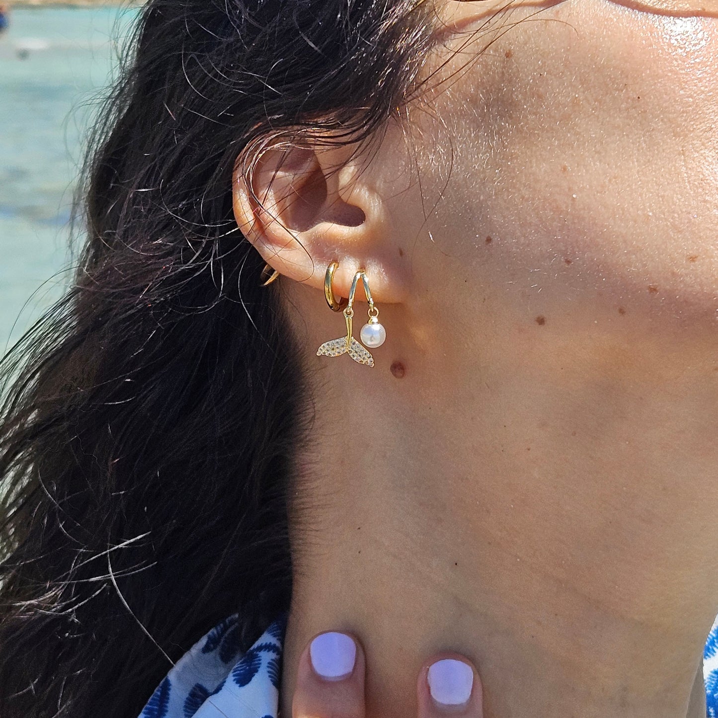 Sirena - Boucles d'oreilles en acier Inoxydable doré