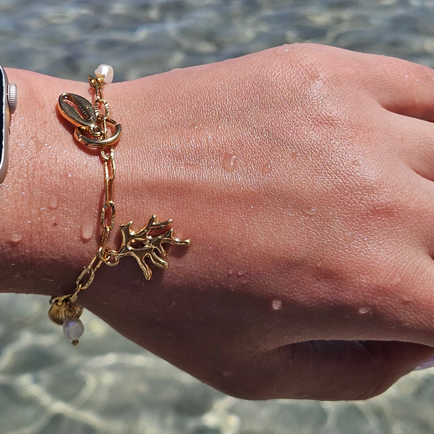 Calypso - Bracelet en acier Inoxydable doré